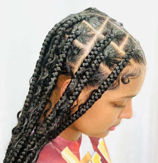 Large Boho Knotless Box Braids