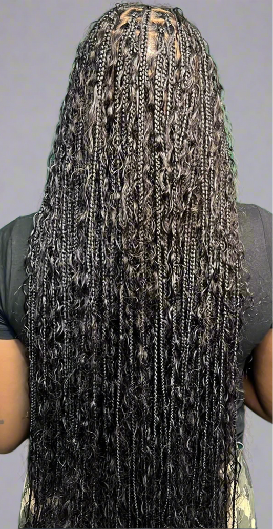 Small Boho Knotless Box Braids